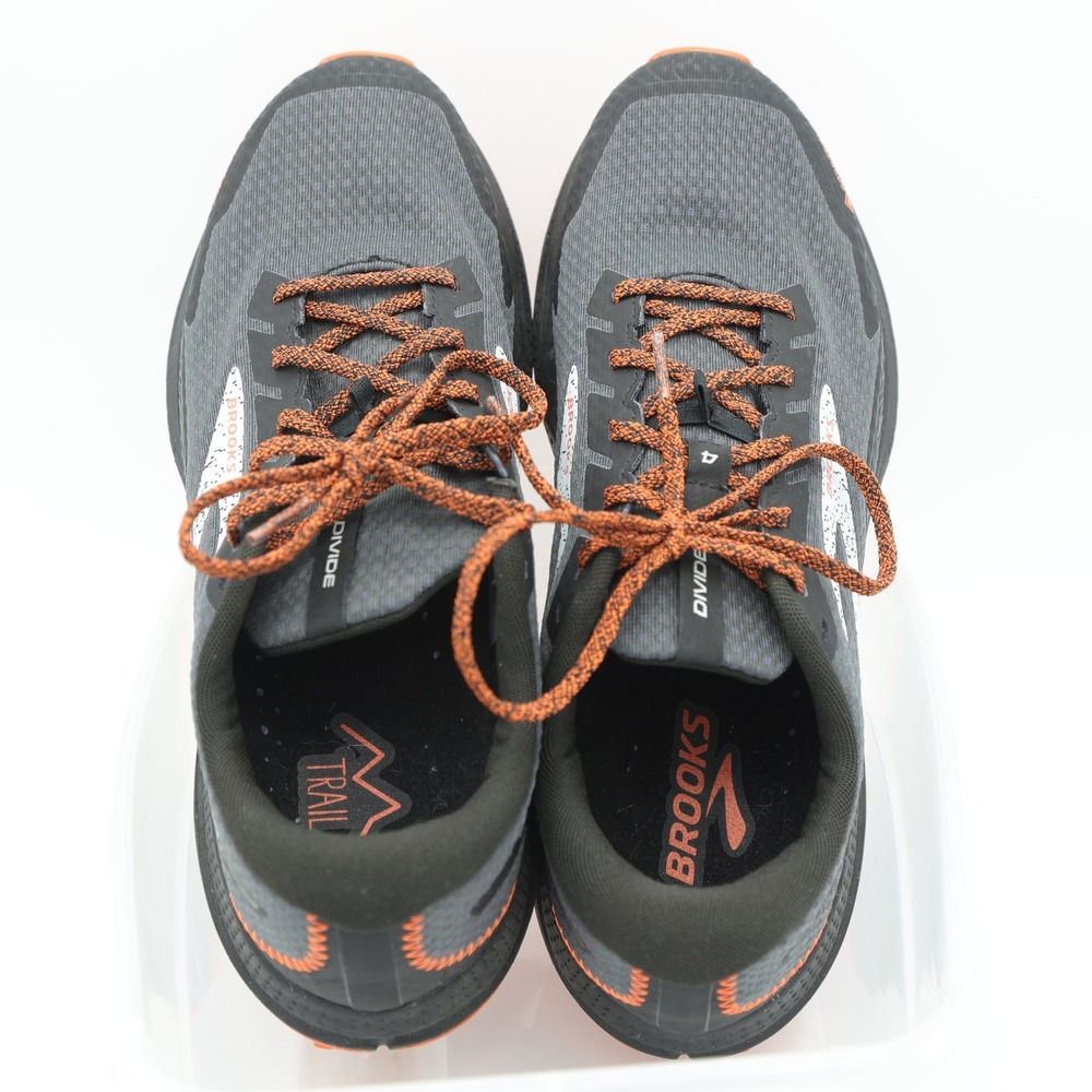 Brooks Divide 4 GTX Mens 10 Black Orange Gore-Tex Trail Running Shoe 1104041D084 - Picture 7 of 8